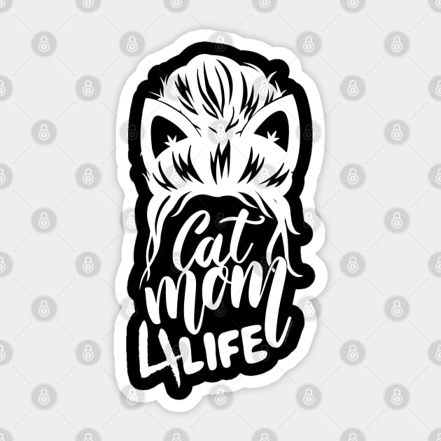 Cat Mom 4 Life! Sticker by ShadowCatCreationsCo